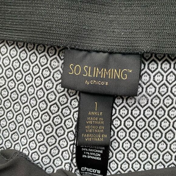 Chico's So Slimming Brigitte Textured Trapezoid Ankle Pants size 8 - Picture 5 of 9